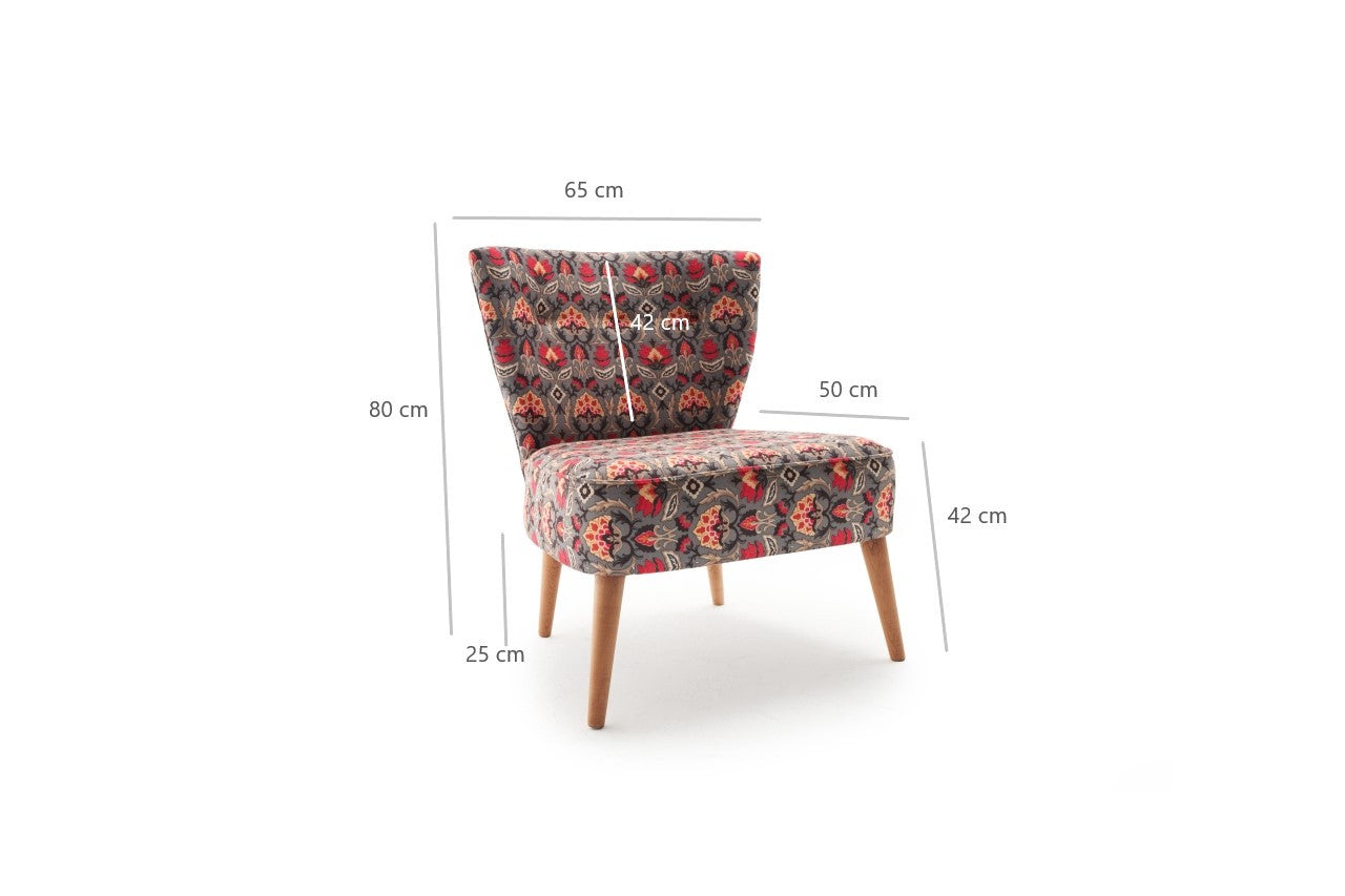 Poltrona – 65x80x65 cm – Azul – Madeira de Carpa