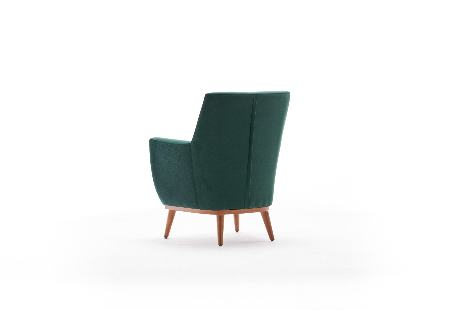 Poltrona Elegante Verde, Tecido de Veludo, Estrutura de Madeira de Carpa, 74x80x75 cm | Assento de Espuma DNS 32, Fácil de Limpar | Perfeita para Decoração Moderna de Casas e Hotéis