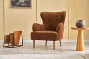Poltrona Elegante – 73 x 87 x 80 cm – Castanho e Cobre – Estrutura de Madeira