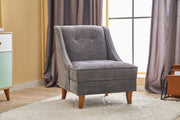 Poltrona Elegante, Cinza, 67 x 73 x 70 cm | Estrutura 100% Madeira de Faia, Espuma 32 DNS para Conforto | Uma Adição Elegante para Sala de Estar e Escritório