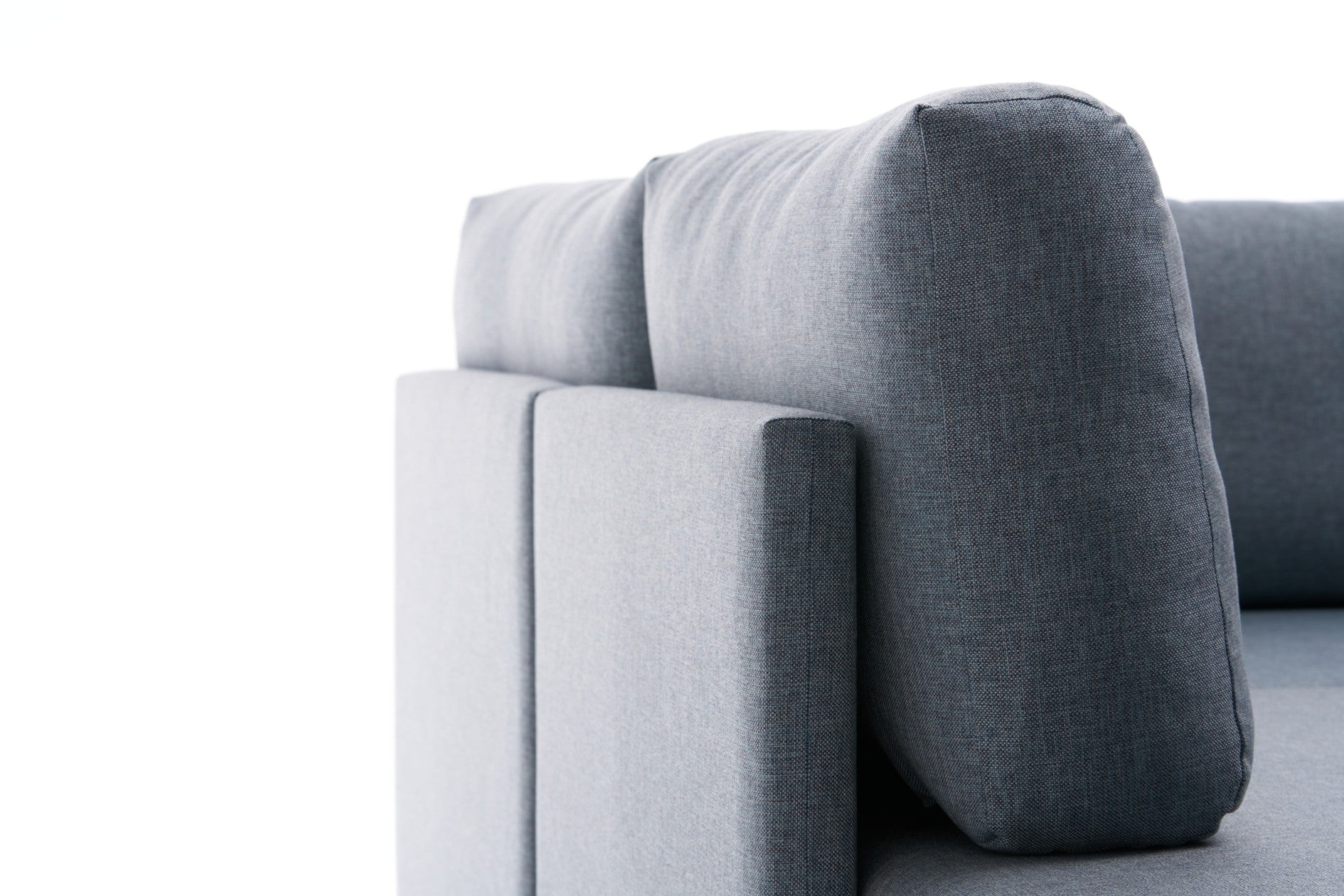 Sofá-cama de canto moderno, tecido azul, 300 cm | Estrutura de madeira de abeto, espuma 28 DNS, fácil de limpar | Perfeito para espaços industriais e escandinavos