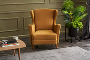 Poltrona Elegante – 77 cm L x 98 cm A x 80 cm P – Dourado – Veludo