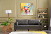 Sofá moderno de 3 lugares – 208 x 85 x 81 cm – Antracite – Estrutura em madeira de abeto e MDF