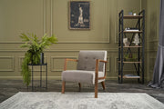 Poltrona – 69 x 80 x 83 cm – Cor Creme – Madeira de Faia