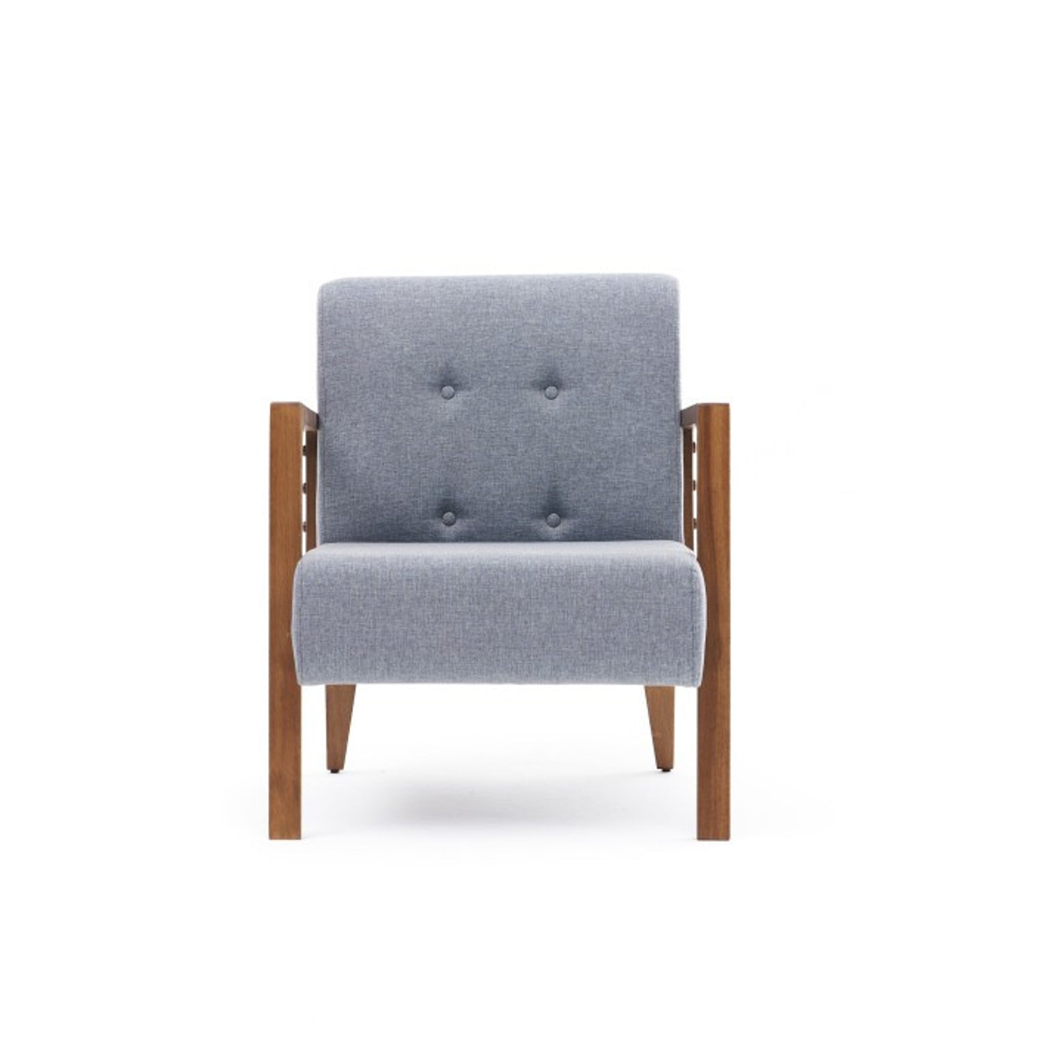Poltrona Elegante – 69 x 80 x 83 cm – Azul Claro – Madeira de Faia