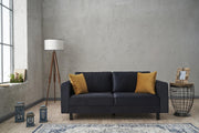 Sofá elegante de 2 lugares, veludo antracite, 180 x 91 x 83 cm | Estrutura de madeira de faia, espuma 28 DNS, perfeito para interiores modernos e escandinavos
