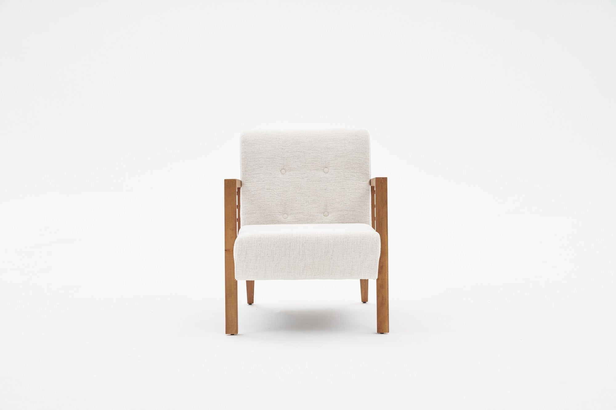 Poltrona Elegante – 69 x 80 x 83 cm – Creme – Madeira de Faia
