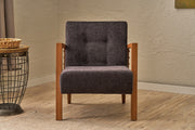 Poltrona – 69x80x83 cm – Antracite – Madeira de Faia, Tecido Chenille 100% Poliéster