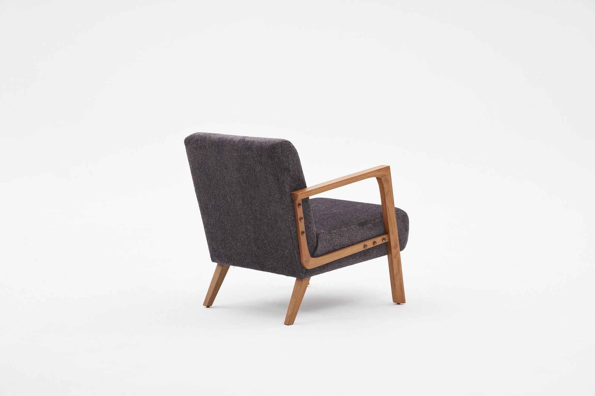 Poltrona – 69x80x83 cm – Antracite – Madeira de Faia, Tecido Chenille 100% Poliéster
