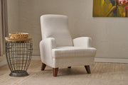 Poltrona Elegante – 76 x 91 x 87 cm – Creme – Madeira Maciça