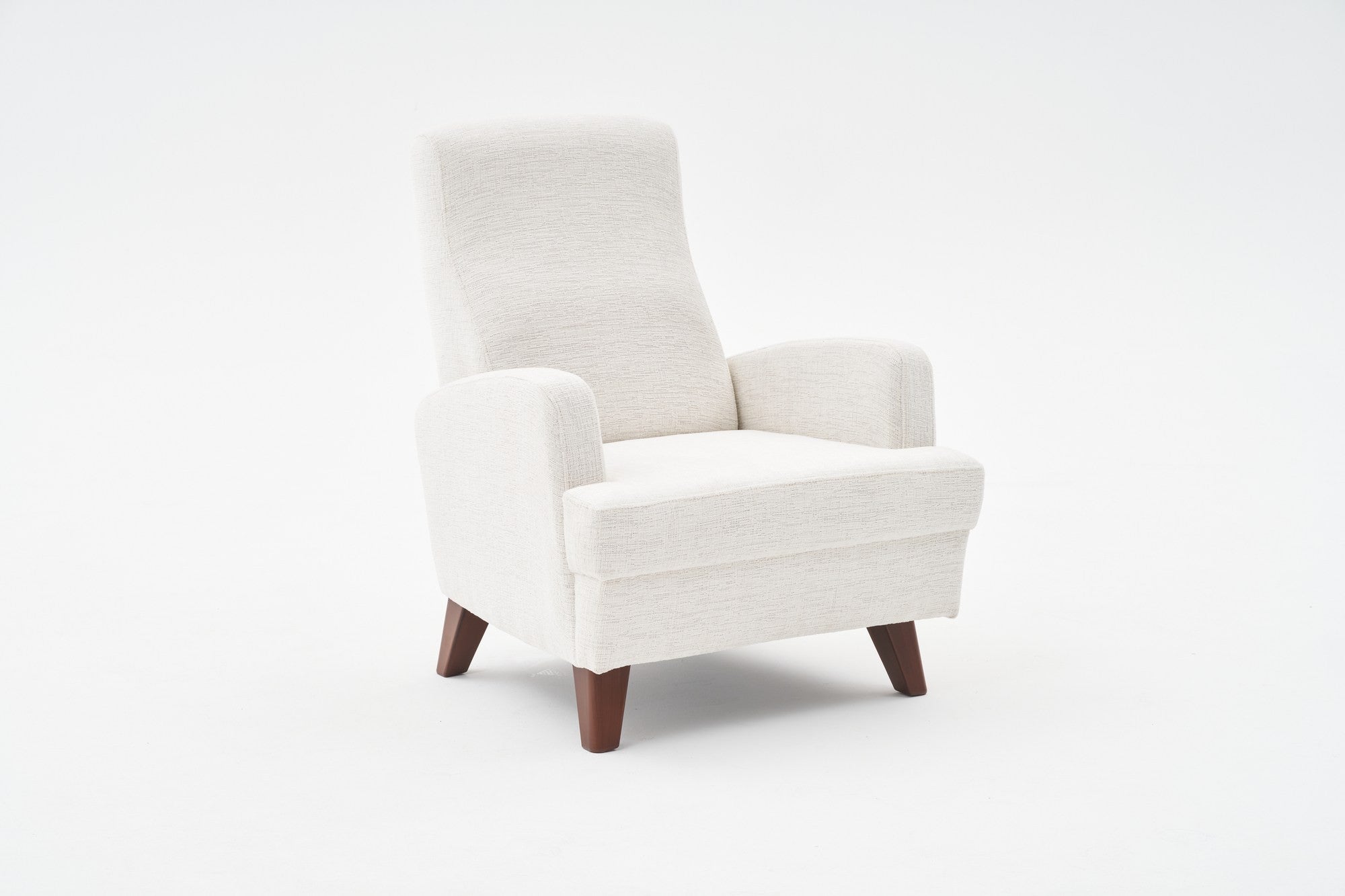 Poltrona Elegante – 76 x 91 x 87 cm – Creme – Madeira Maciça