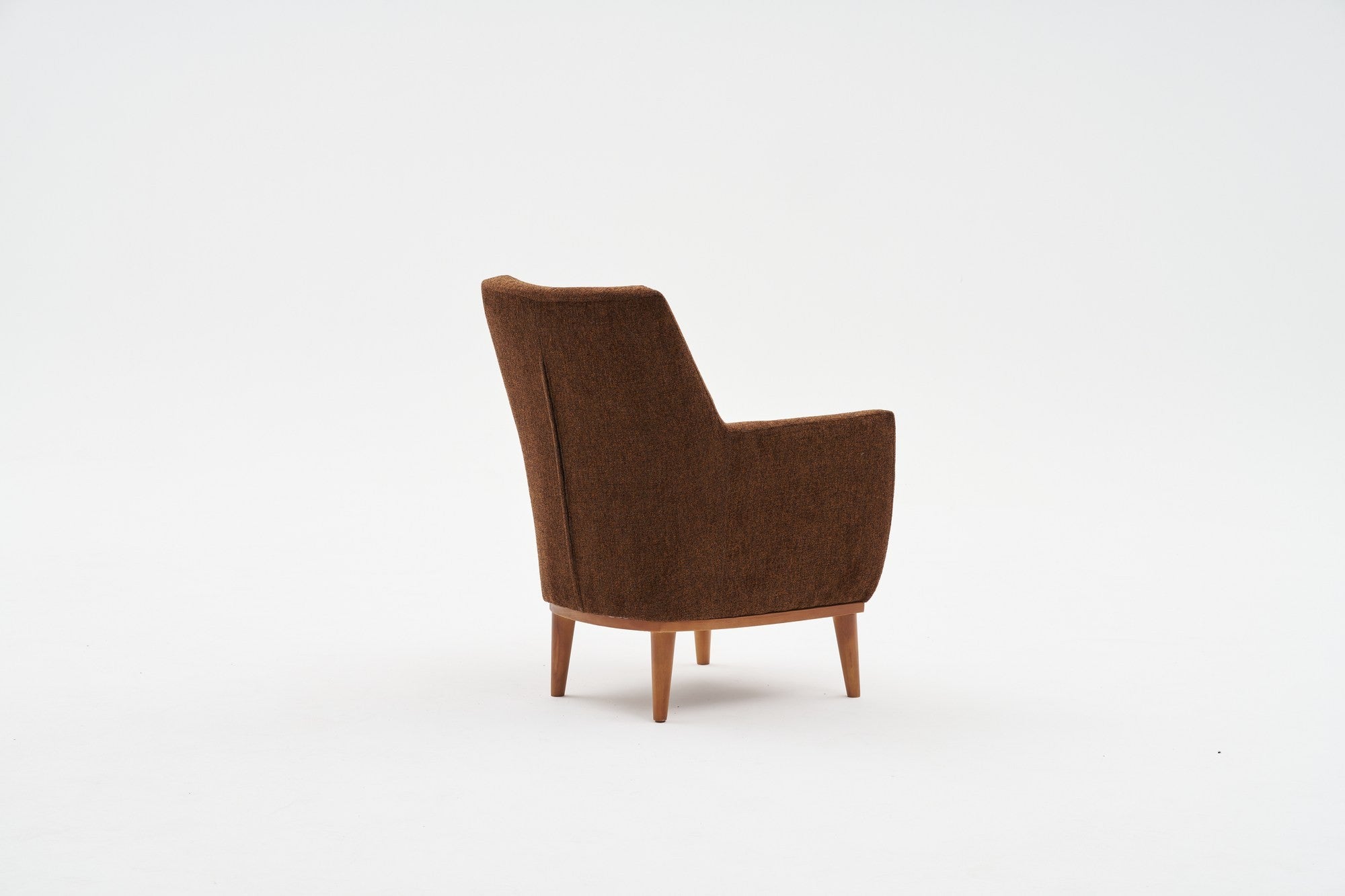 Poltrona Elegante, Tecido Chenille Marrom, 74 x 75 x 80 cm | Estrutura e Pernas em Madeira de Carpa, Assento com 42 cm de Altura | Confortável e Elegante para Sala de Estar