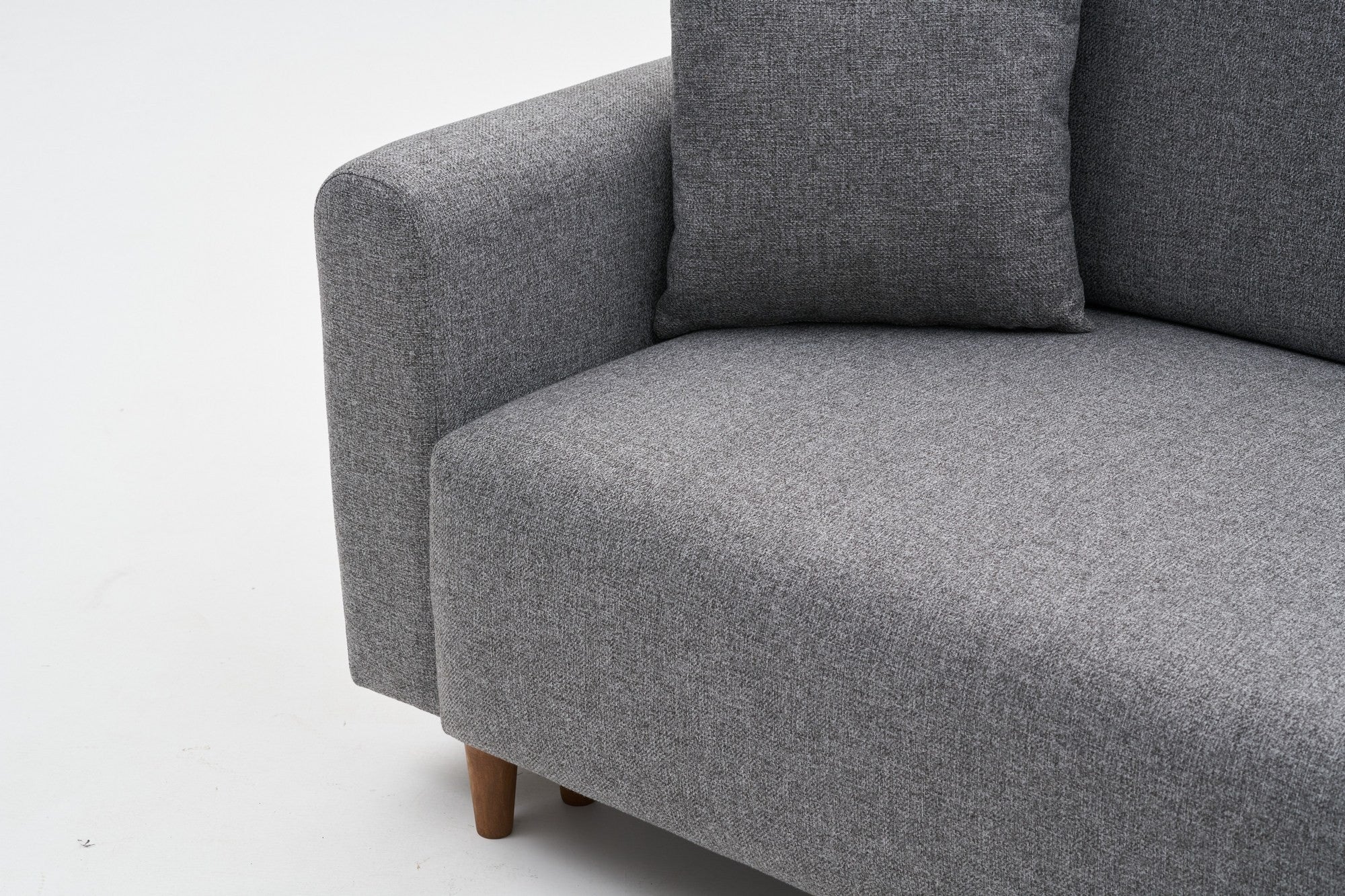 Sofá-cama de canto – 246 x 160 x 85 cm – cinza – madeira de abeto, poliéster