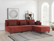 Sofá-cama de canto – 285 cm – Vermelho Claret – Madeira de faia