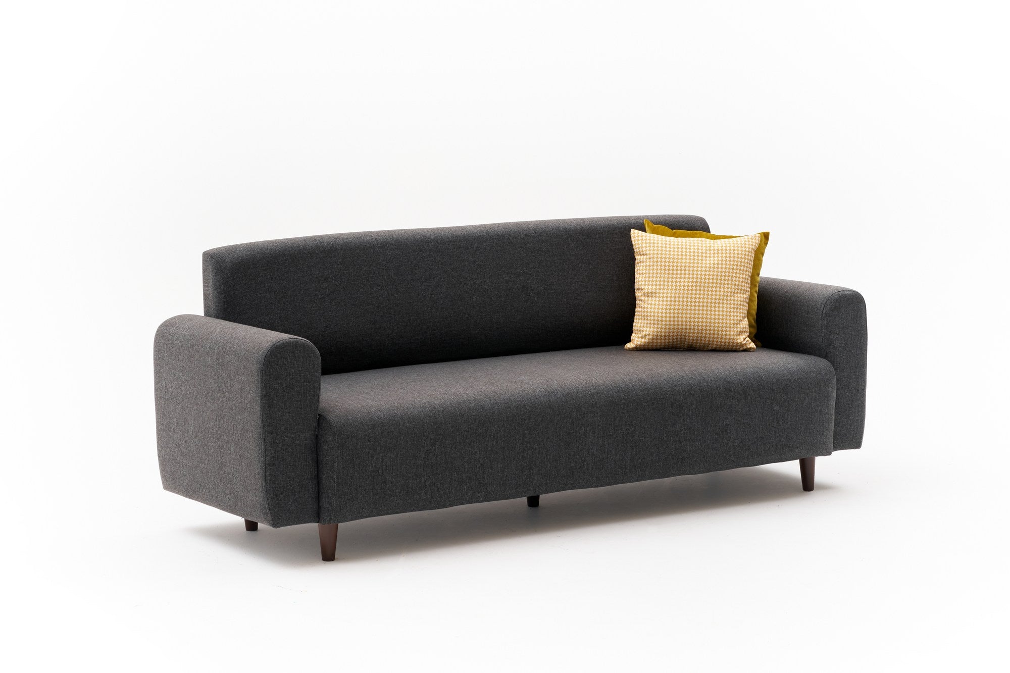 Sofá elegante de 3 lugares, antracite, 220 x 87 x 70 cm | Estrutura de abeto durável, tecido 100% poliéster, espuma 28 DNS | Perfeito para salas de estar modernas