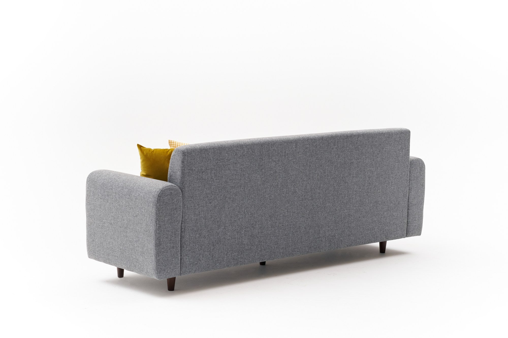 Sofá elegante de 3 lugares, cinza, 220 cm | Estrutura em formato de árvore, tecido 100% linho e poliéster | Espuma confortável de 28 DNS, perfeito para salas de estar modernas
