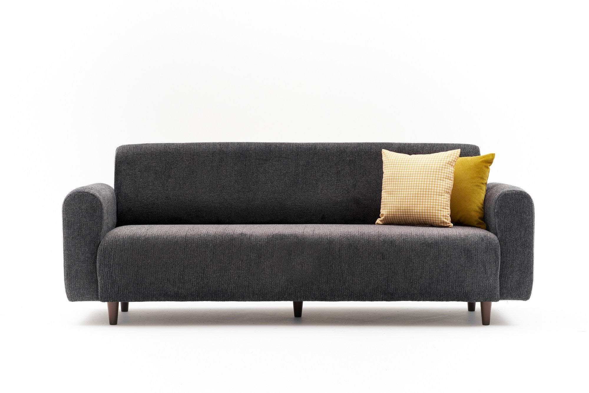 Sofá elegante de 3 lugares, antracite, 220 x 87 x 70 cm | Estrutura de abeto durável, 100% poliéster chenille, espuma 28 DNS | Perfeito para salas de estar modernas