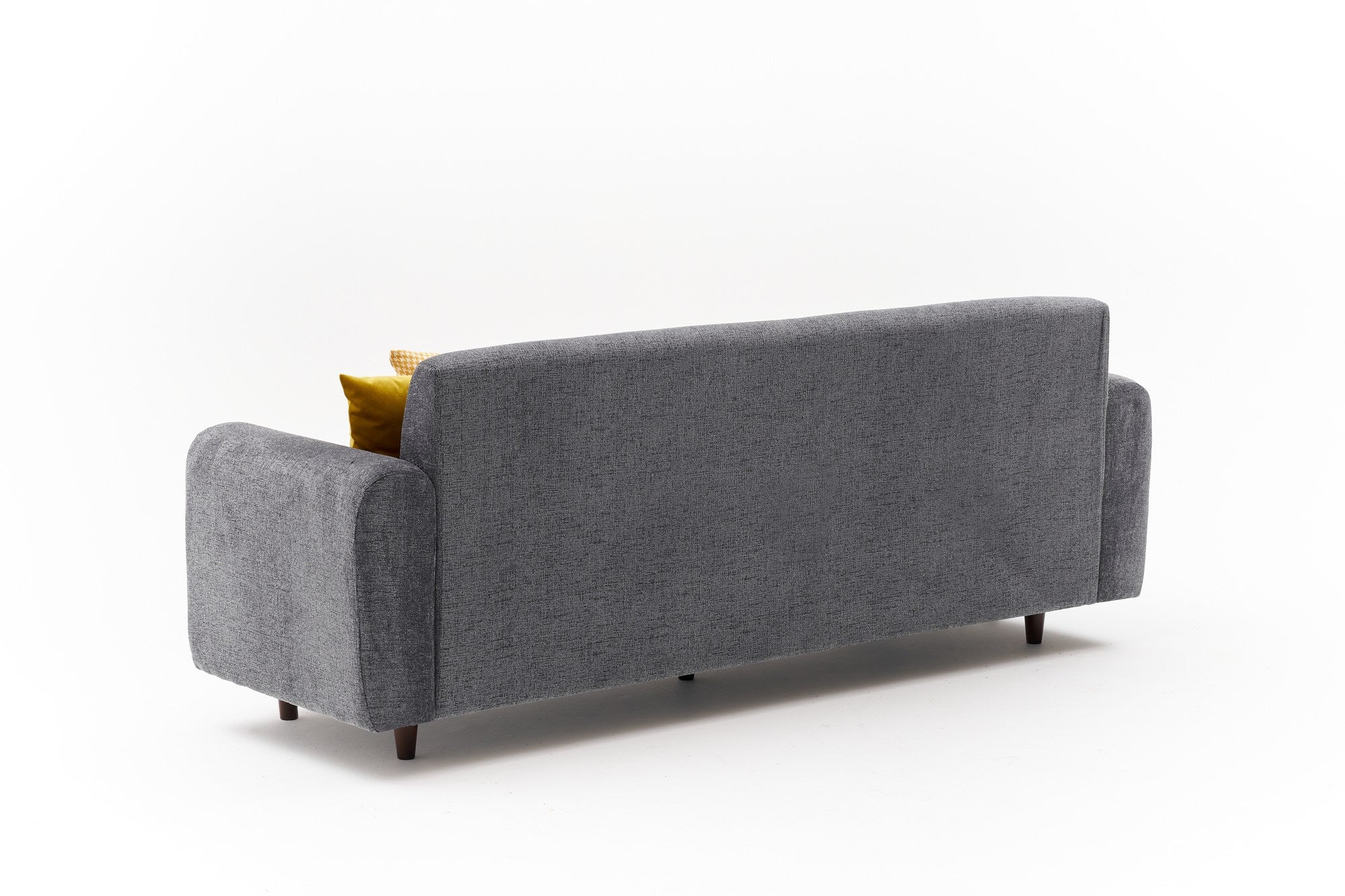 Sofá elegante de 3 lugares, tecido chenille cinza, 220 x 87 x 70 cm | Estrutura durável em formato de árvore de abeto, espuma 28 DNS, perfeito para salas de estar e lounges modernos
