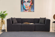 Sofá de 3 Lugares Raks – Antracite – 245x70x85 cm | Tribo Home