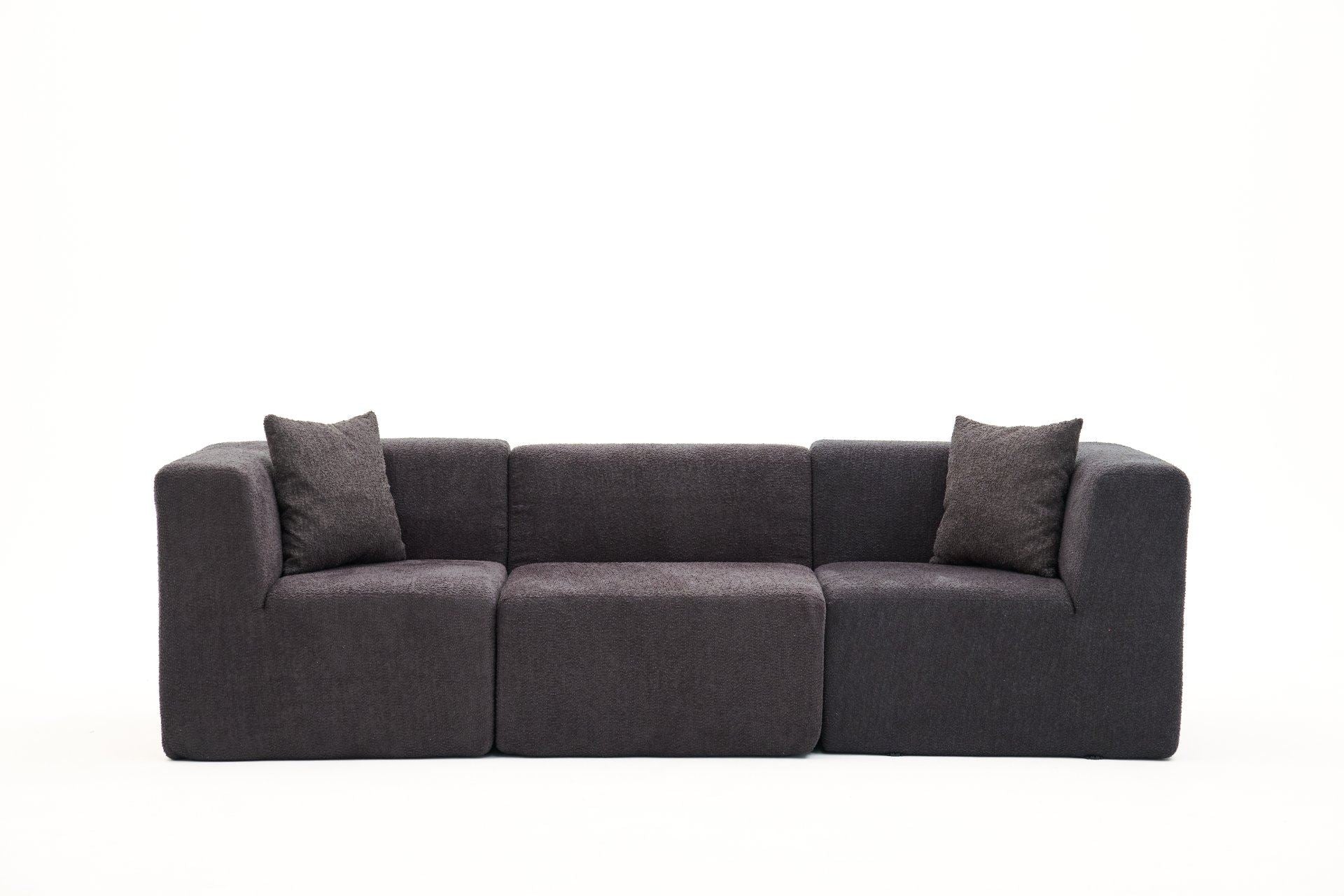 Sofá de 3 Lugares Raks – Antracite – 245x70x85 cm | Tribo Home