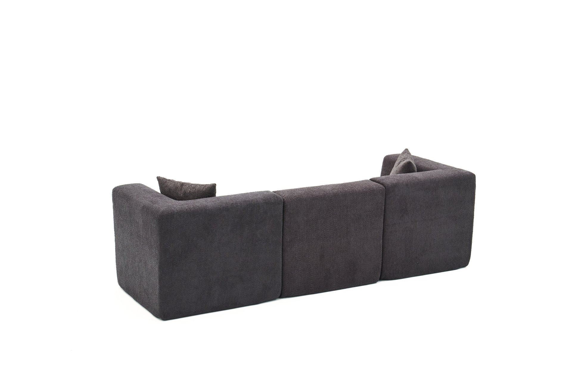 Sofá de 3 Lugares Raks – Antracite – 245x70x85 cm | Tribo Home