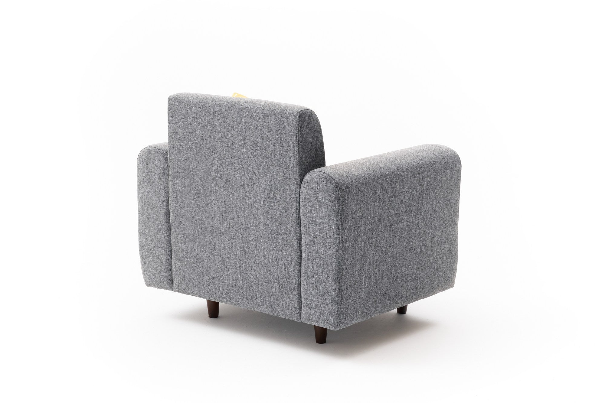 Poltrona elegante de 1 lugar, tecido texturizado de linho cinza, 95 x 87 x 70 cm | Estrutura em formato de árvore, espuma 28 DNS, pernas de plástico | Perfeito para salas de estar modernas e espaços aconchegantes