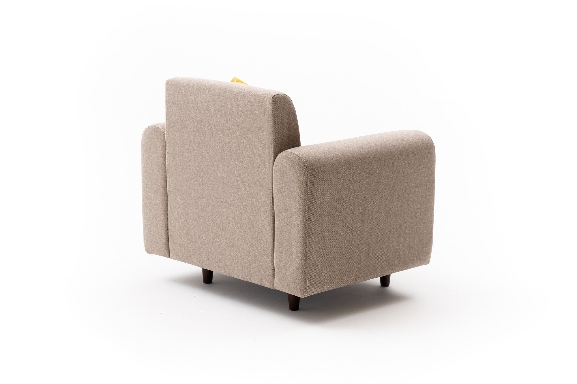 Poltrona elegante de 1 lugar, cor creme, 95 x 87 x 70 cm | Estrutura em formato de árvore, tecido 100% poliéster e linho | Espuma confortável de 28 DNS, perfeita para ambientes modernas