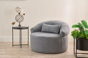 Poltrona de tecido – 100 cm de largura – cinza – 100% poliéster