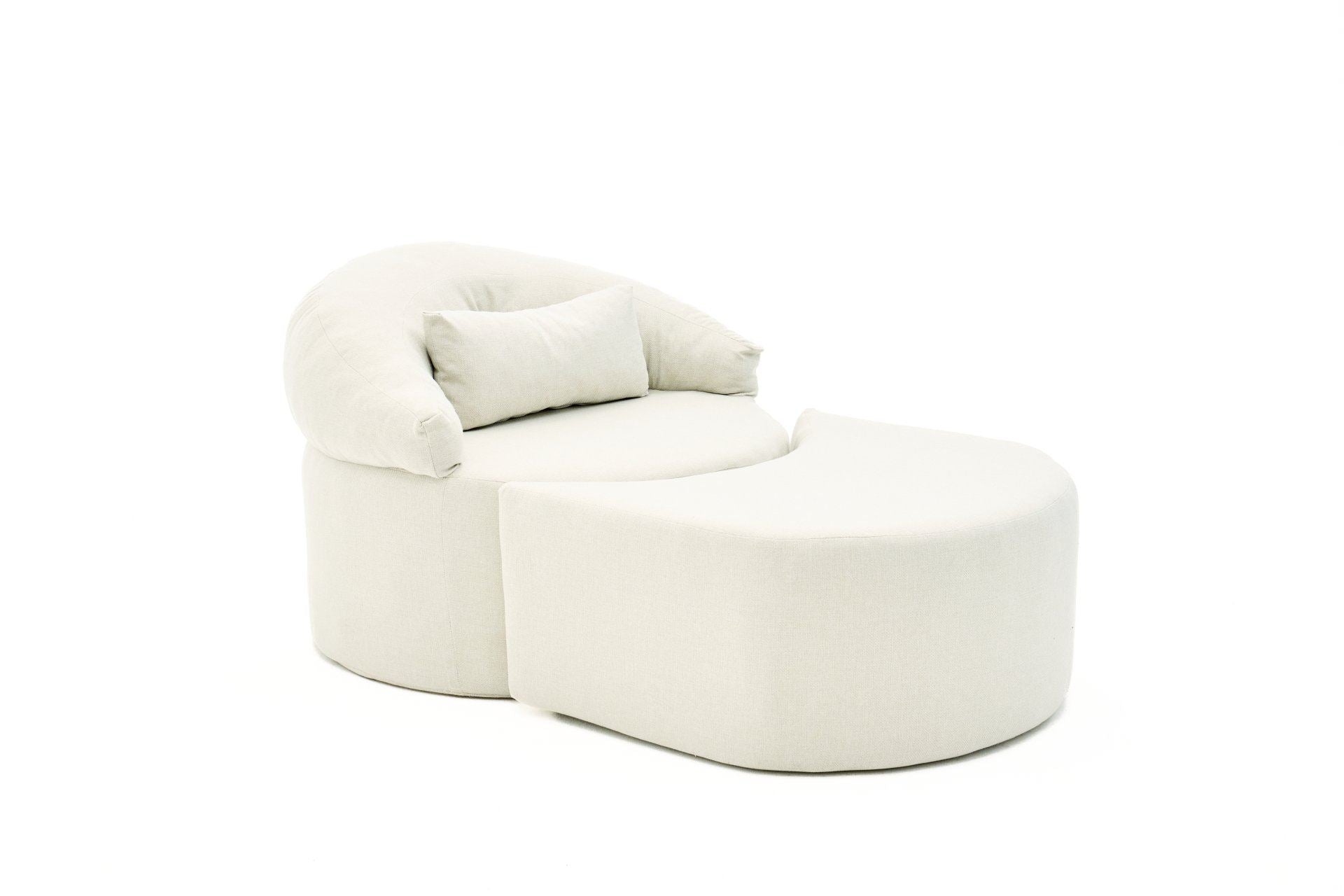Poltrona-cama de 1 lugar - 100 cm - Creme - 100% Poliéster