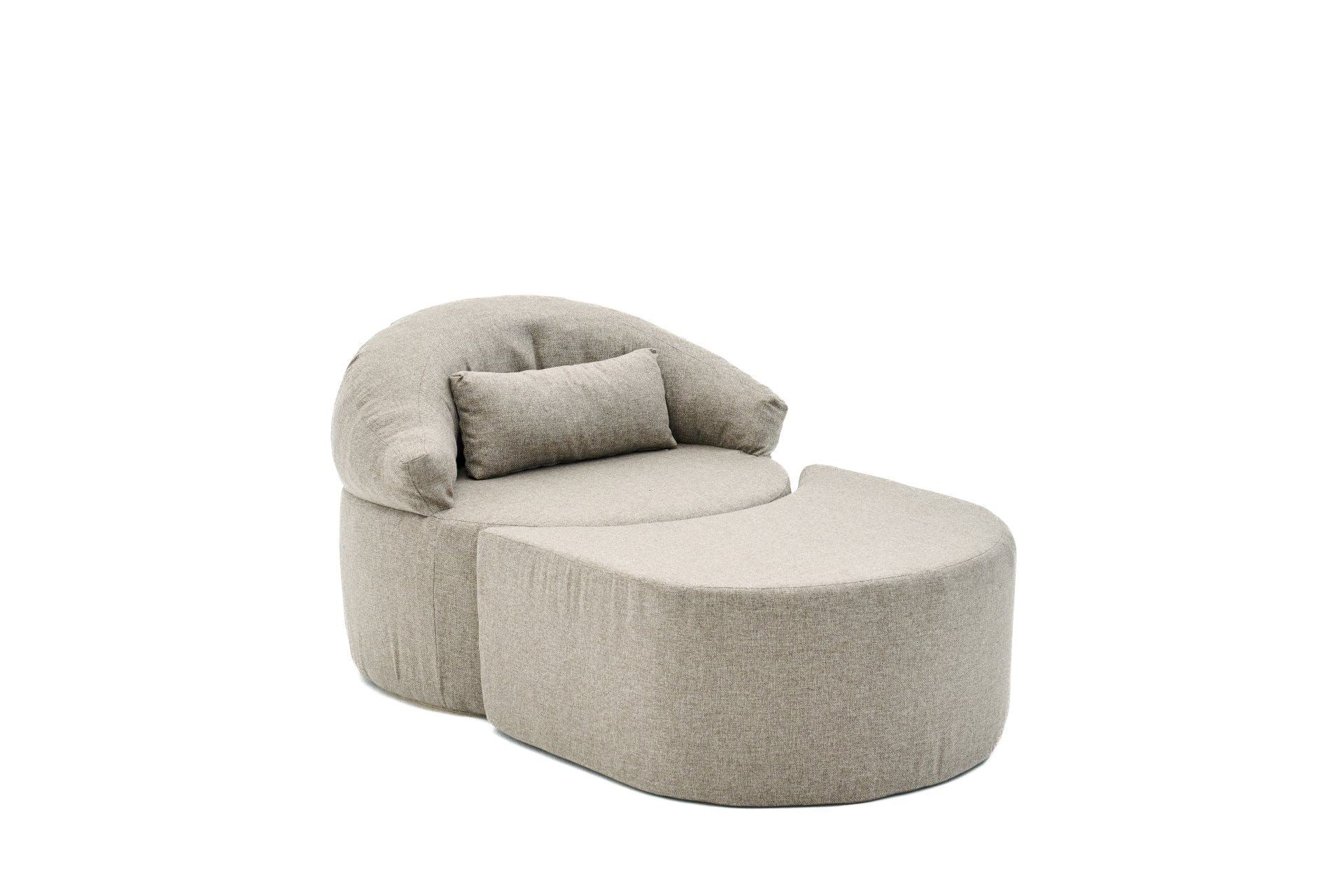 Poltrona-cama de 1 lugar – 100 cm x 70 cm x 80 cm – Marrom – Tecido de poliéster