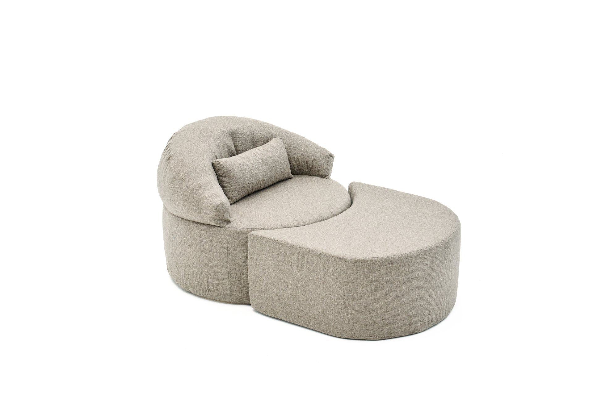 Poltrona-cama de 1 lugar – 100 cm x 70 cm x 80 cm – Marrom – Tecido de poliéster