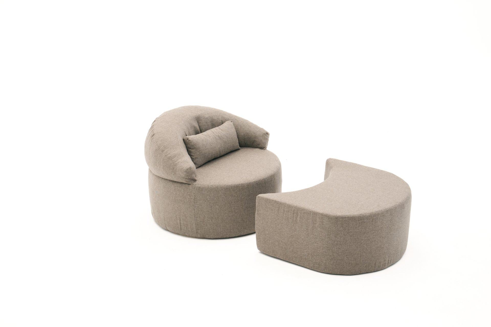 Poltrona-cama de 1 lugar – 100 cm x 70 cm x 80 cm – Marrom – Tecido de poliéster