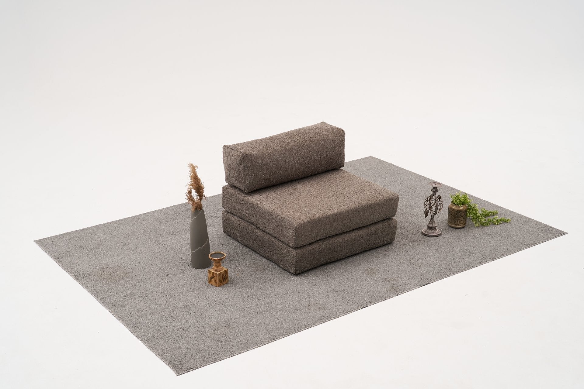 Poltrona de Tecido Chenille – 95 x 75 x 95 cm – Cinza