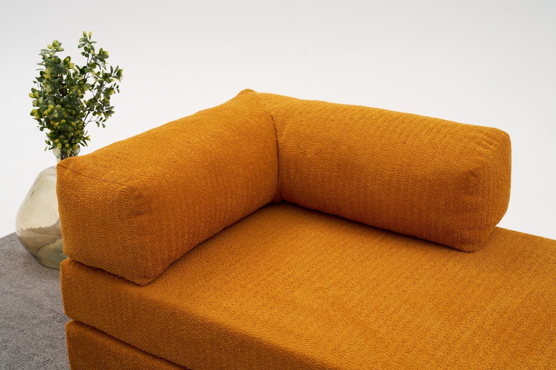 Sofá de 2 Lugares – 140x75x95 cm – Laranja – Chenille