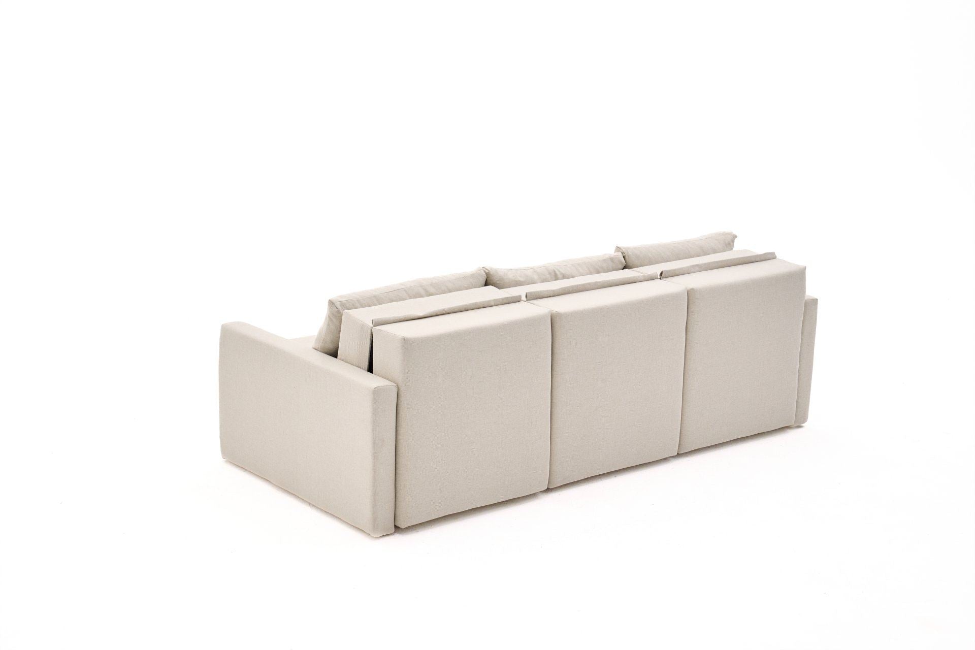 Sofá-cama de Canto – 230 cm – Creme – Madeira de Fir