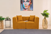 Sofá de 2 lugares – 165 x 70 x 85 cm – Laranja – tecido chenille