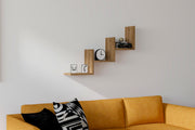 Prateleira de parede escandinava – 60 x 90 x 19,6 cm – Nogueira – Painel de partículas revestido em melamina
