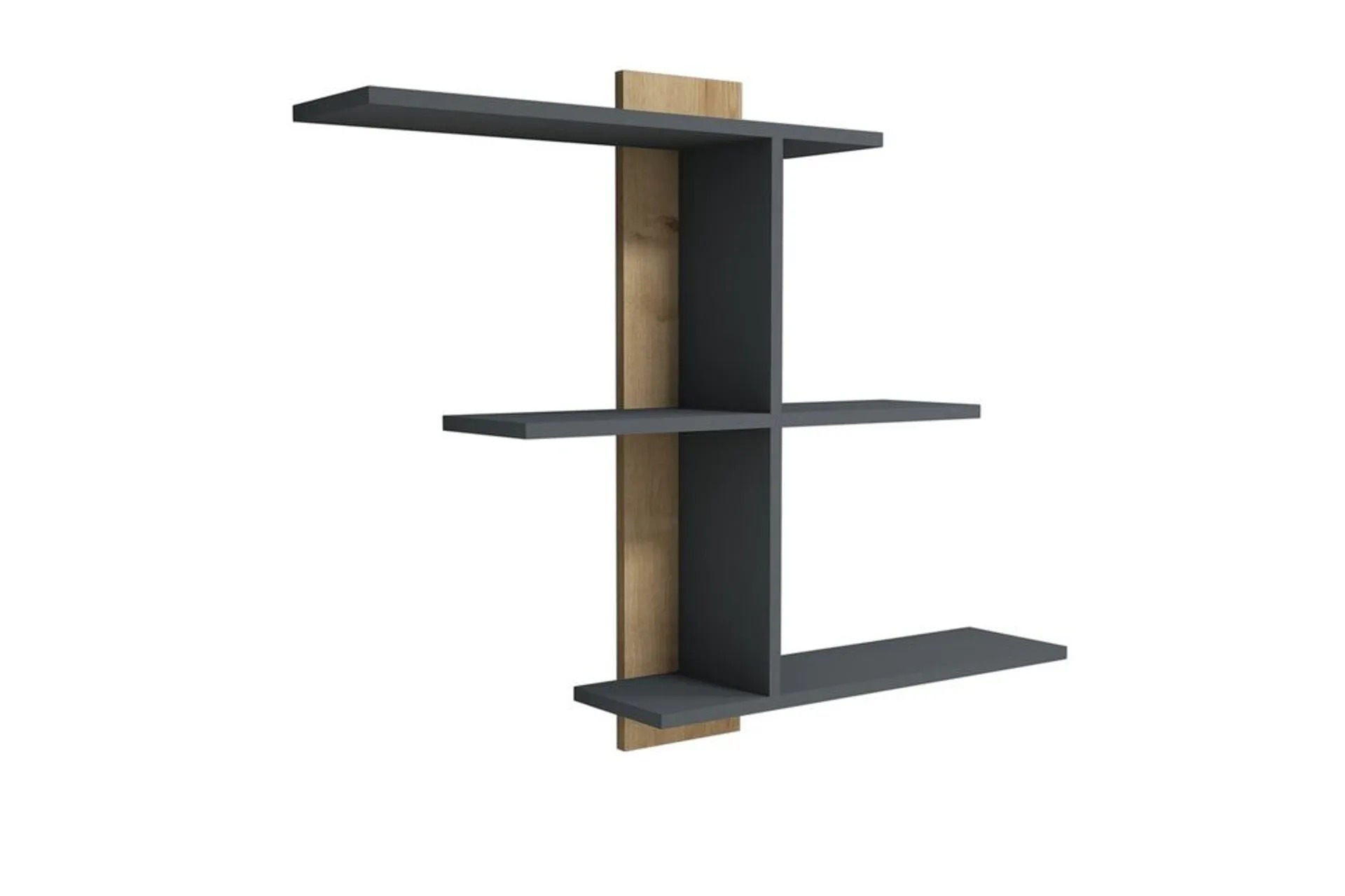 Prateleira de parede – 111cm x 90cm x 19,6cm – safira e antracite – painel de partículas