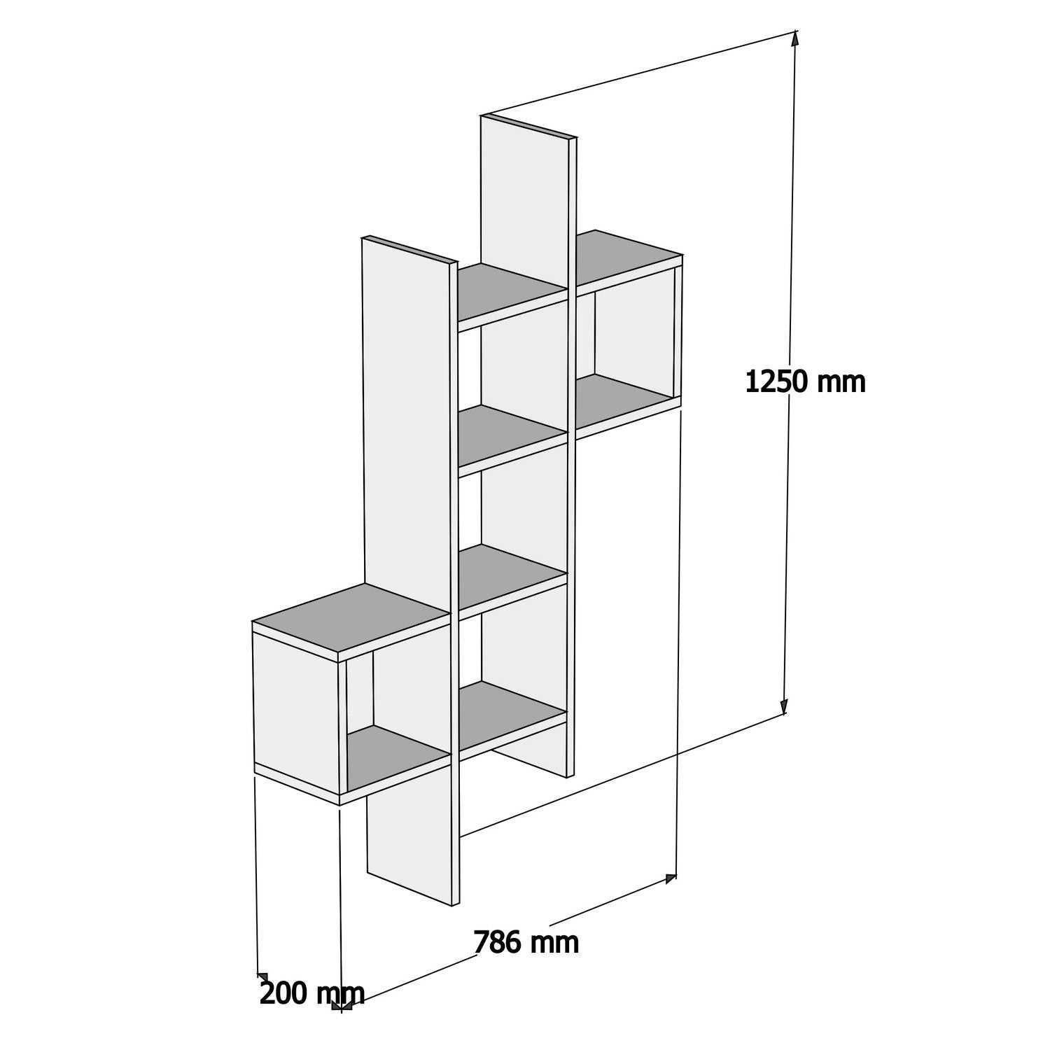 Prateleira de parede – 78.6cm x 125cm x 20cm – Branco – Painéis de partículas com revestimento de melamina