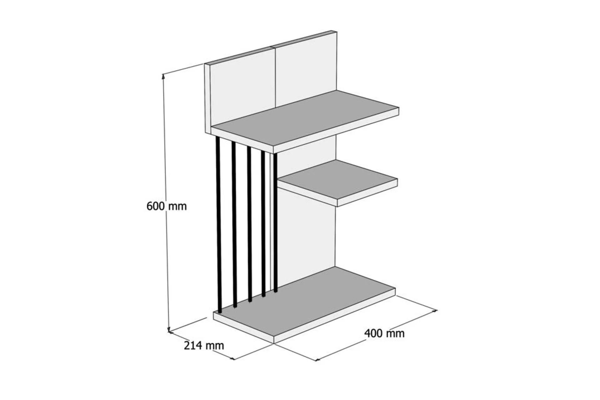 Prateleira de parede – 40 cm x 60 cm x 21,4 cm – Safira e Antracite – Painel de partículas revestido a melamina