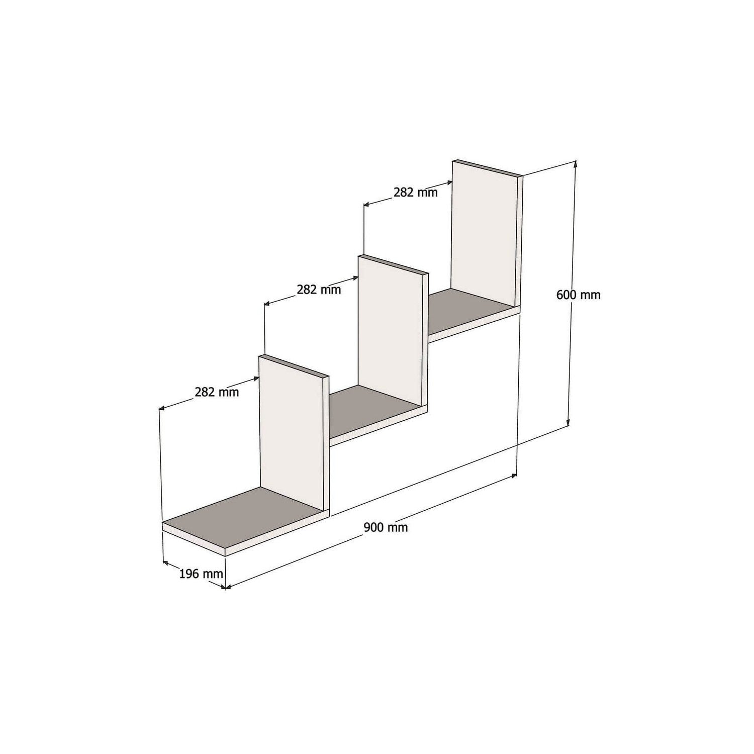 Prateleira de Parede – 90x60x19,6cm – Antracite – Painel de Partículas