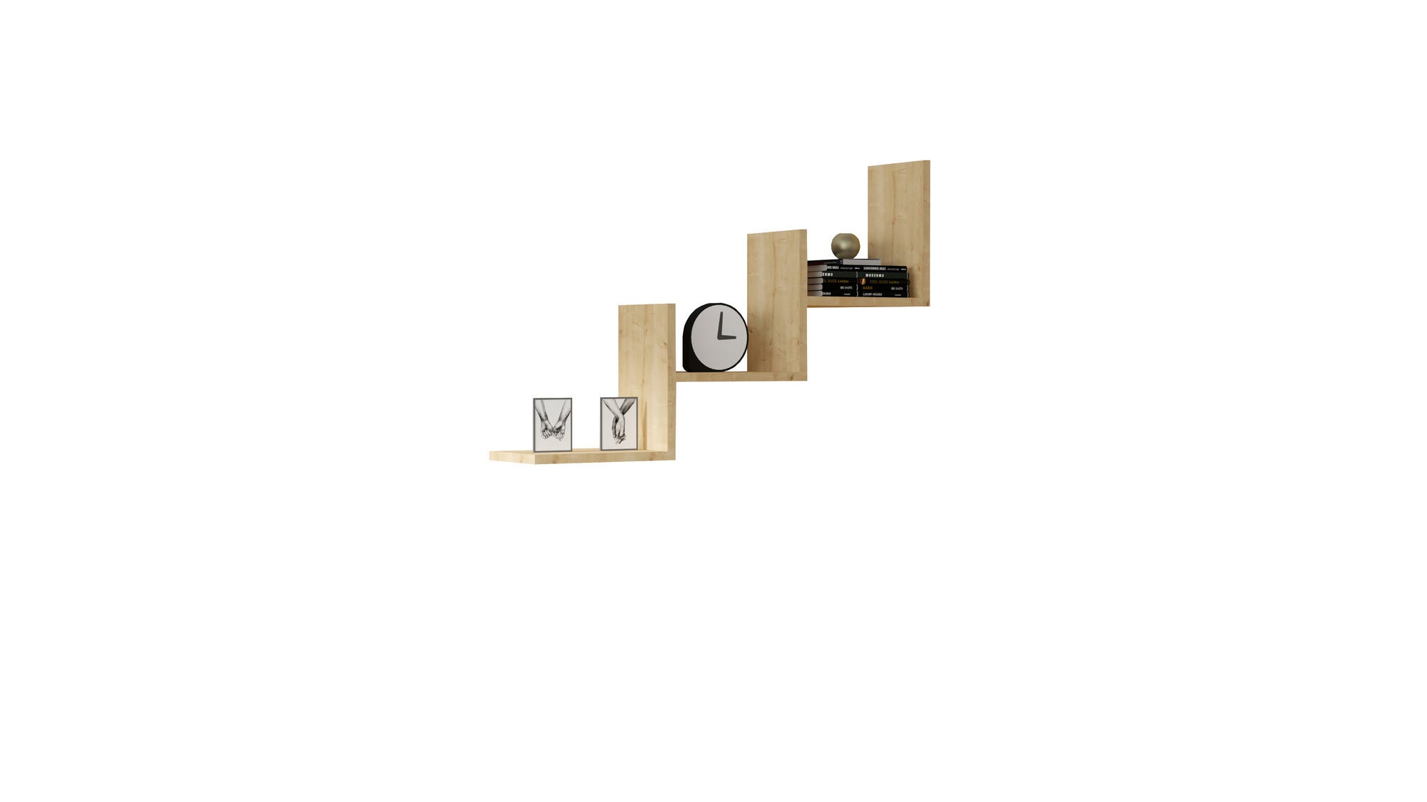 Prateleira de parede – 90 cm x 60 cm x 19.6 cm – Pinho Atlântico – Painel de Partículas