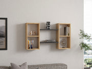Prateleira de parede – 105 cm x 60 cm x 19,6 cm – Safira e Antracite – Painel de partículas revestido a melamina