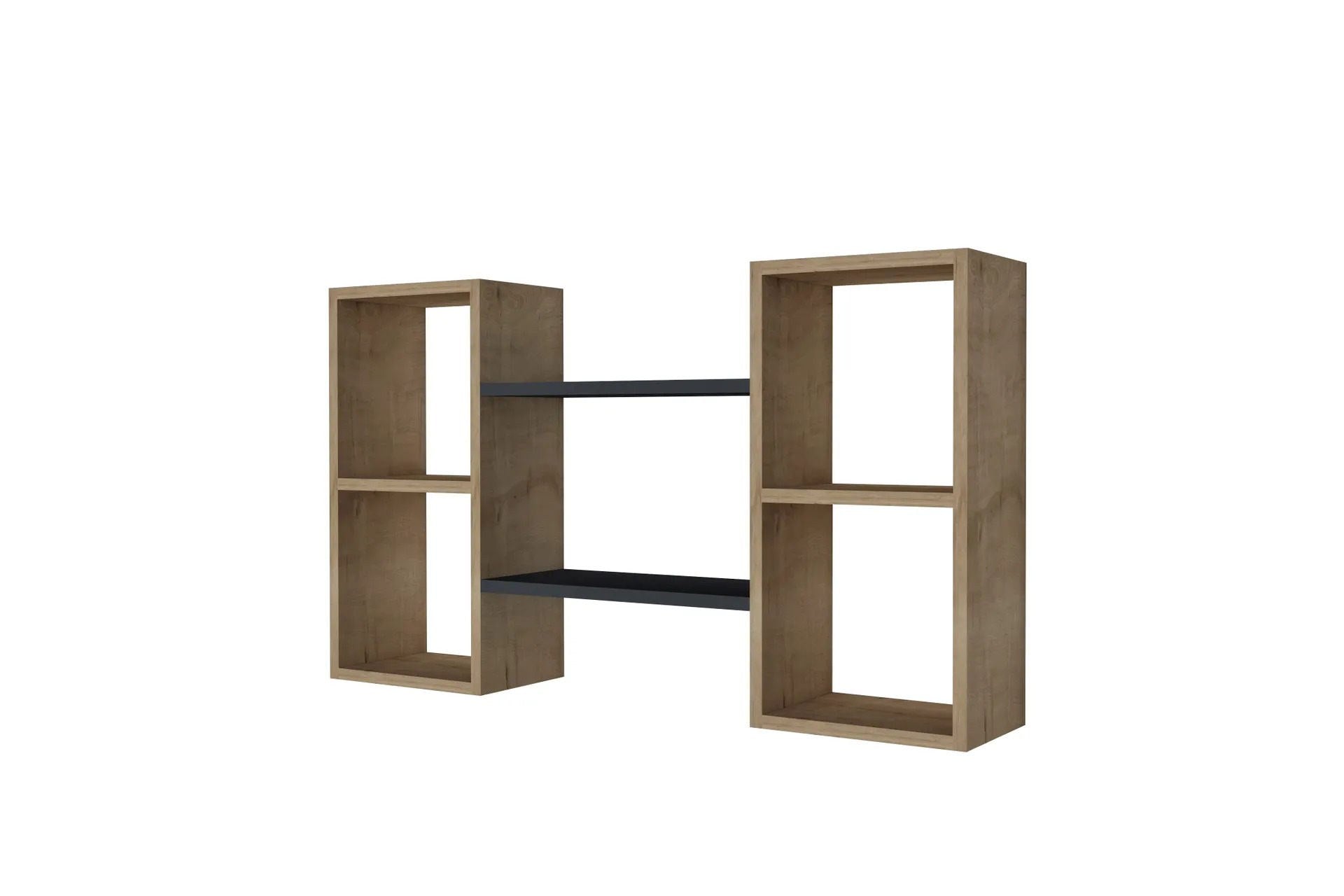 Prateleira de parede – 105 cm x 60 cm x 19,6 cm – Safira e Antracite – Painel de partículas revestido a melamina