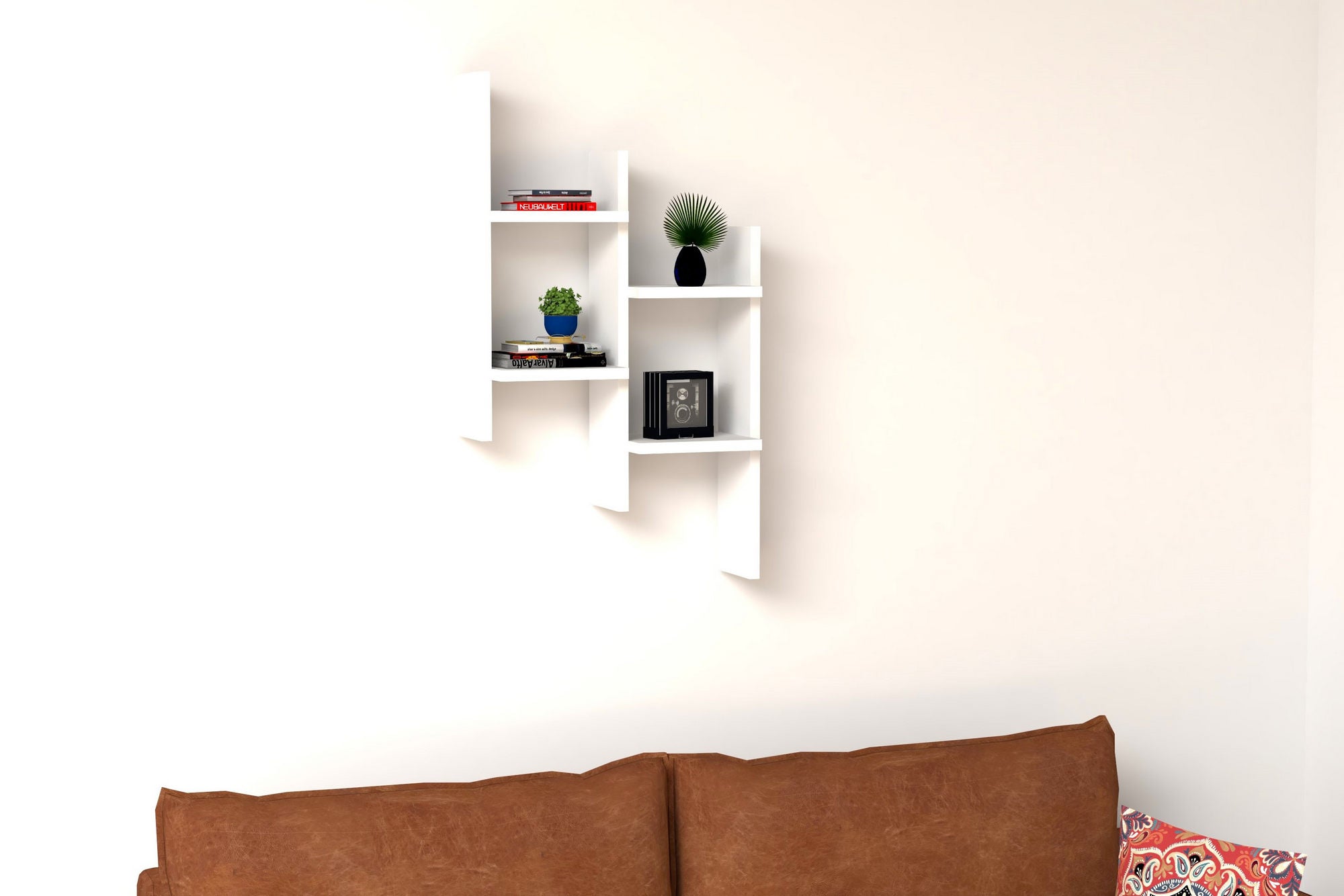 Prateleira de parede – 49.4 cm x 85 cm x 14.5 cm – Branco – Painel de partículas revestido a melamina