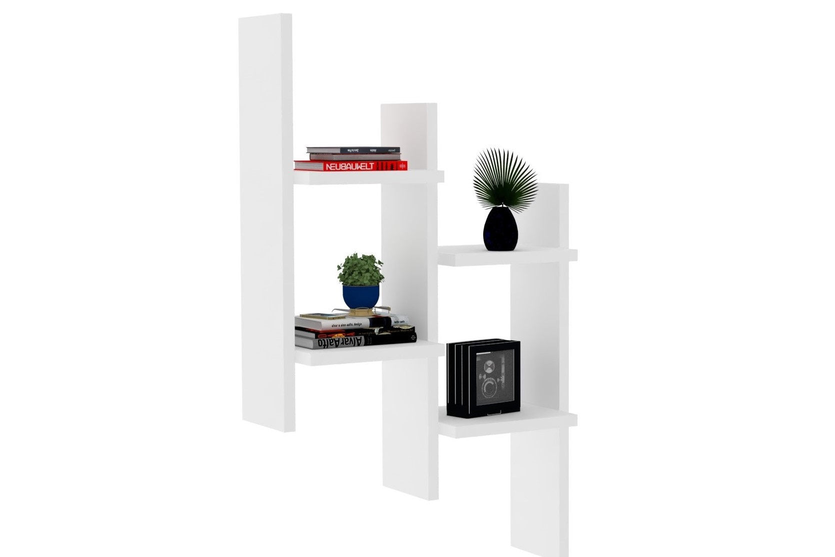 Prateleira de parede – 49.4 cm x 85 cm x 14.5 cm – Branco – Painel de partículas revestido a melamina