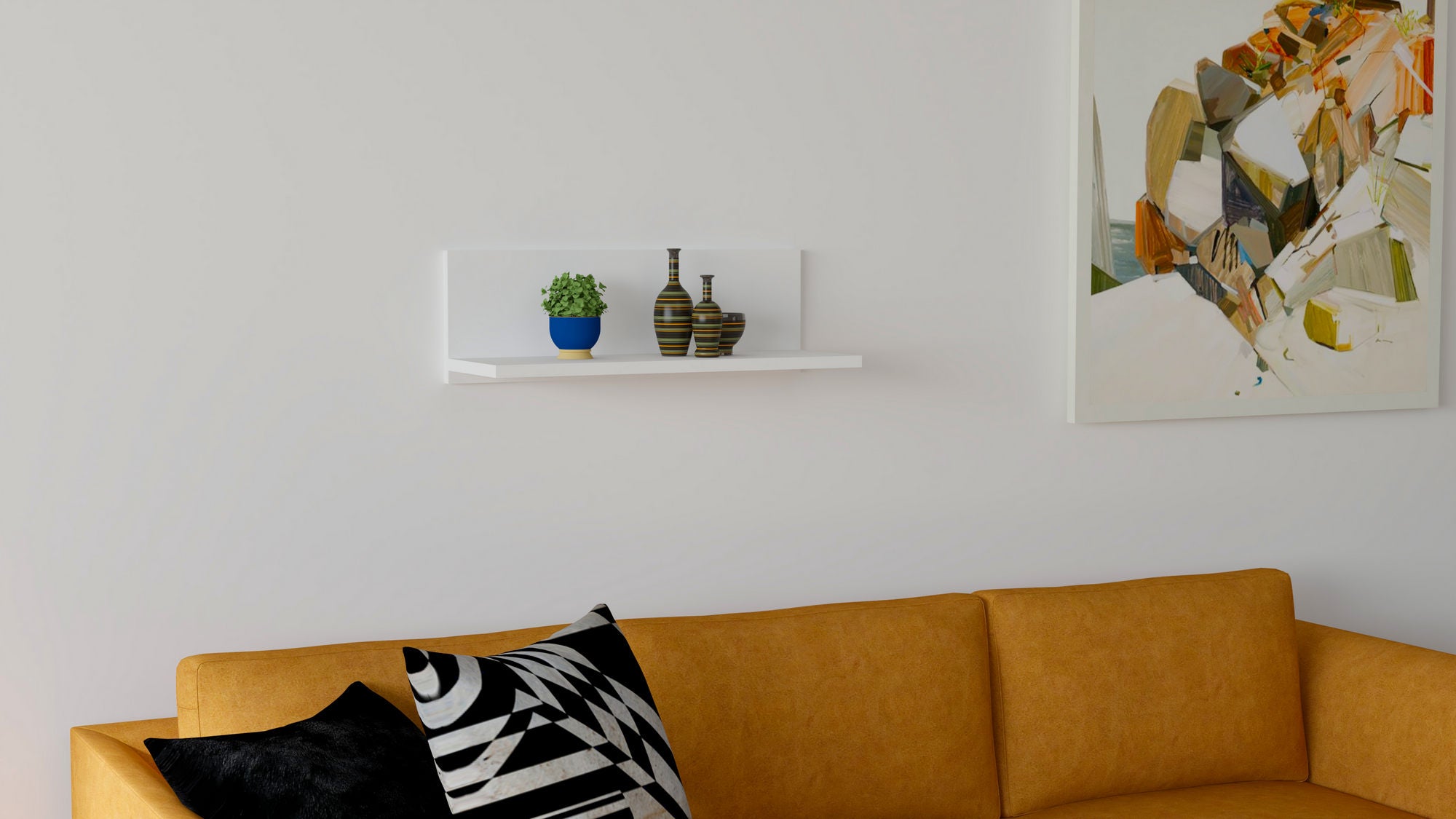 Prateleira de parede – 60 cm x 19,6 cm x 21,6 cm – Branco – painel de partículas revestido a melamina