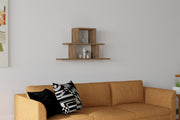 Prateleira de parede – 80 cm x 44,6 cm x 19,6 cm – nogueira – painel de partículas revestido a melamina