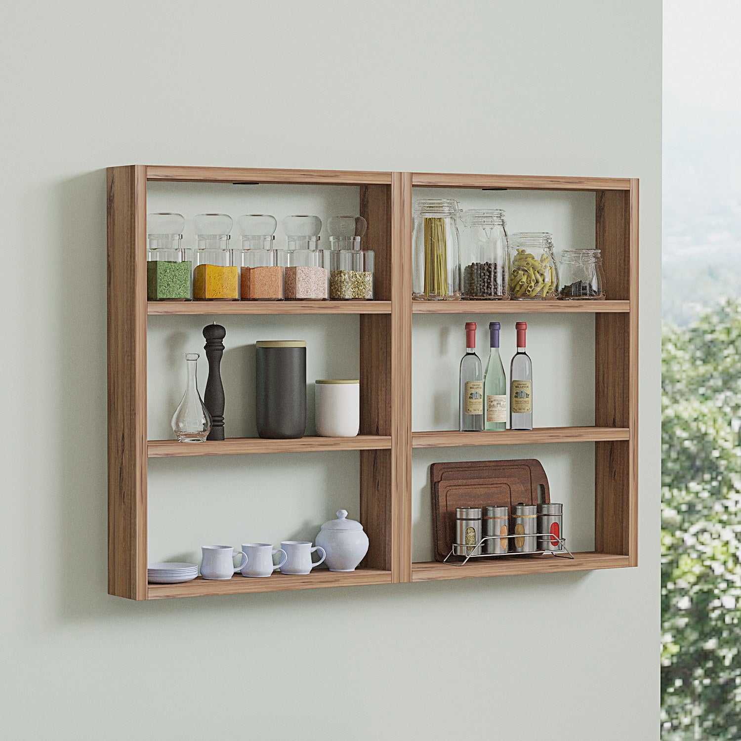 Prateleira de parede – 84,6cm x 60cm x 9cm – Pinho Atlântico – Melamina