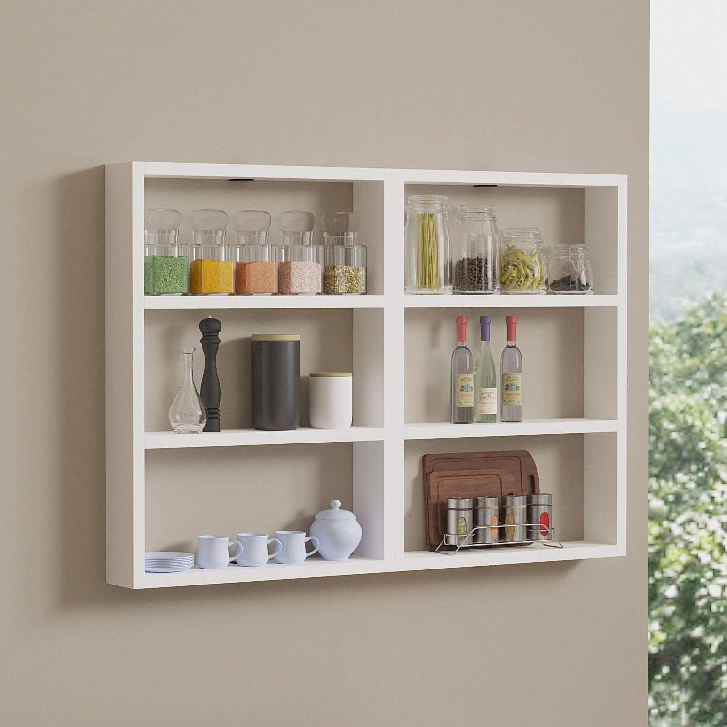 Prateleira de parede – 84.6cm x 60cm x 9cm – Branco – painel de partículas revestido a melamina